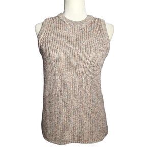 Ella Moss Womens Sleeveless Sweater Blouse Knit Colorful Cotton Blend Small